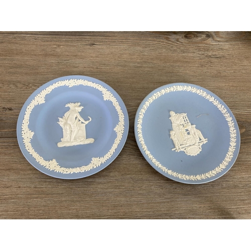 348 - Thirteen Wedgwood pale blue Jasperware plates