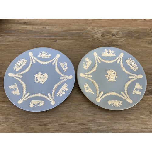 348 - Thirteen Wedgwood pale blue Jasperware plates