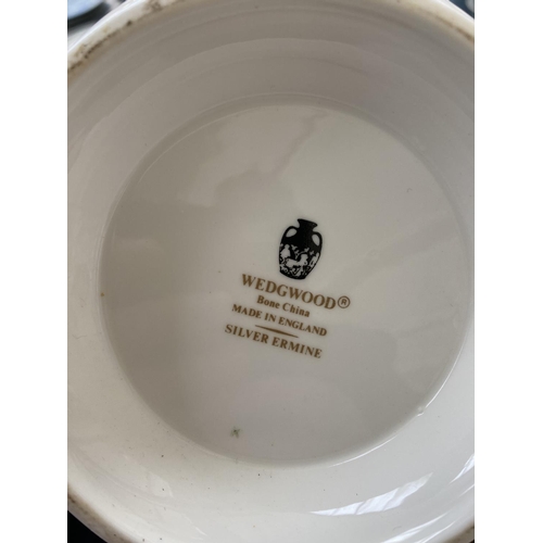 356 - A large collection of Wedgwood Carlyn, Formal Platinum and Silver Ernine bone china