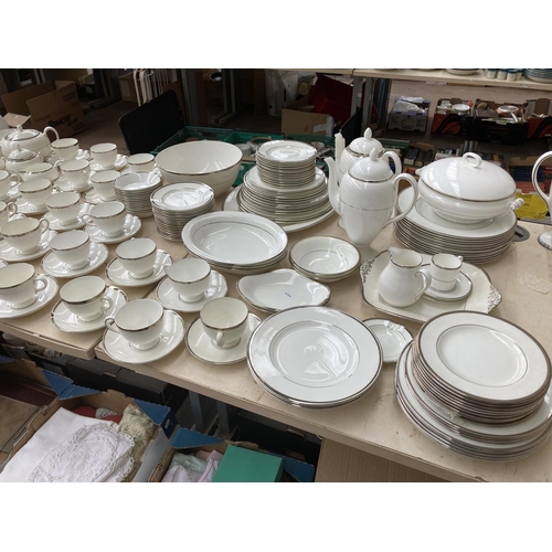 356 - A large collection of Wedgwood Carlyn, Formal Platinum and Silver Ernine bone china