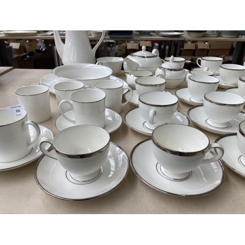 356 - A large collection of Wedgwood Carlyn, Formal Platinum and Silver Ernine bone china