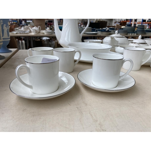 356 - A large collection of Wedgwood Carlyn, Formal Platinum and Silver Ernine bone china