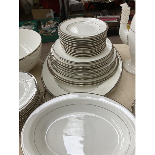 356 - A large collection of Wedgwood Carlyn, Formal Platinum and Silver Ernine bone china