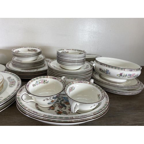 360 - A large collection of Wedgwood Kutani Crane bone china to include gravy boat and under plate, meat d... 