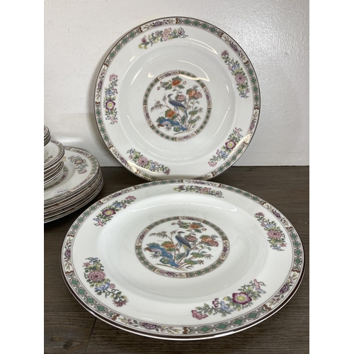 360 - A large collection of Wedgwood Kutani Crane bone china to include gravy boat and under plate, meat d... 