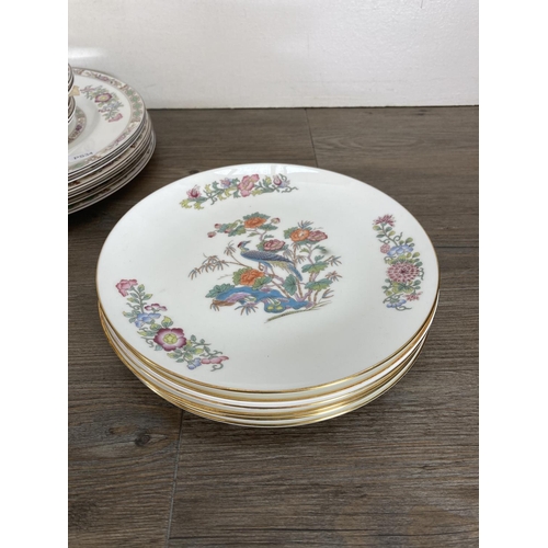 360 - A large collection of Wedgwood Kutani Crane bone china to include gravy boat and under plate, meat d... 