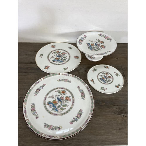 360 - A large collection of Wedgwood Kutani Crane bone china to include gravy boat and under plate, meat d... 