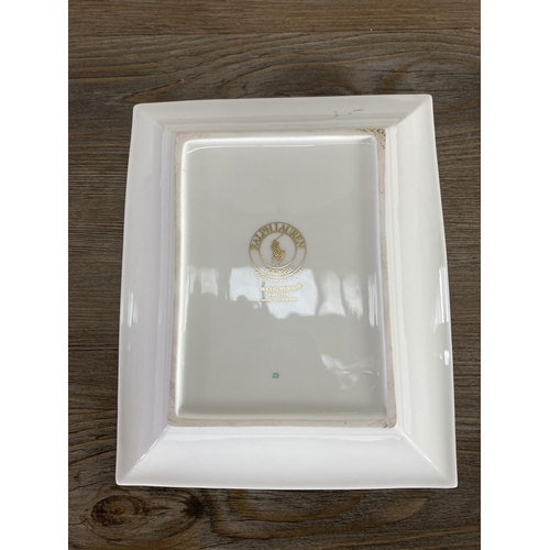 407 - Four pieces of Wedgwood china to include Ralph Lauren Polo Bear rectangular dish, Lion & Stone recta... 