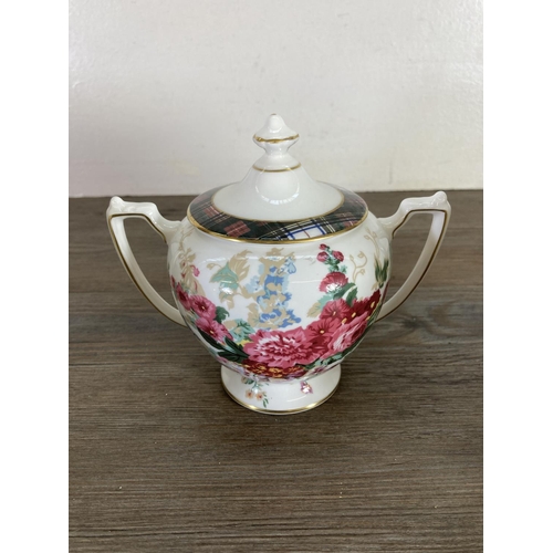 409 - Five pieces of Wedgwood Ralph Lauren china to include Highland Polo jug, Hampton floral sugar bowl e... 