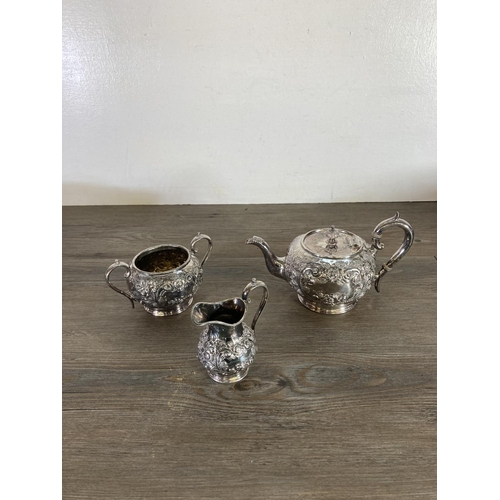 429 - A collection of silver plated ware to include James Dixon & Sons teapot, Squirrel Brand twin handled... 