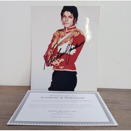 861 - A signed Michael Jackson photograph with Selective Resources Inc. certificate of authenticity