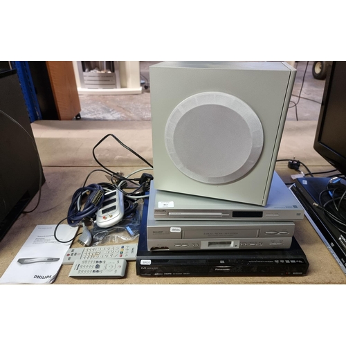 812 - A collection of AV items to include Panasonic DMR-EX77 HDD/DVD recorder, Philips DVP3120 DVD player ... 