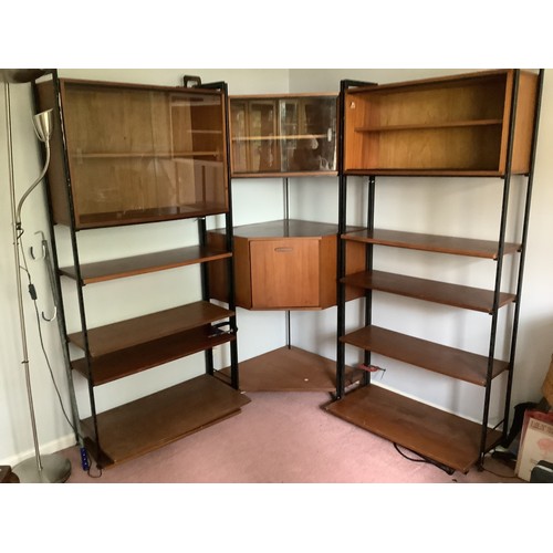 2 - A 1960s Avalon teak three bay corner wall system