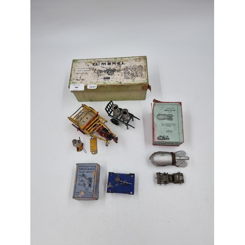 480 - Three boxed vintage toys, one Meccano M281 Magic Motor clockwork with key, one Britains Lilliput no.... 