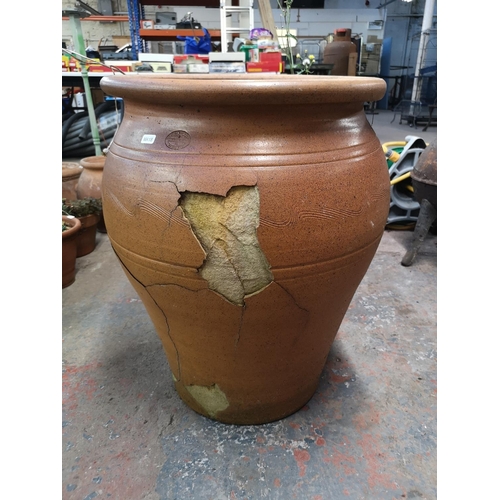 250 - Five various planters, one being Errington Reay & Co. Ltd. Bardon Mill - largest approx. 61cm high x... 