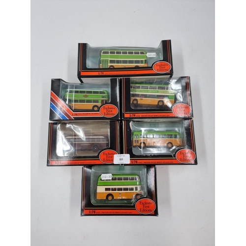 533 - Six boxed Gilbow Exclusive First Editions diecast model buses