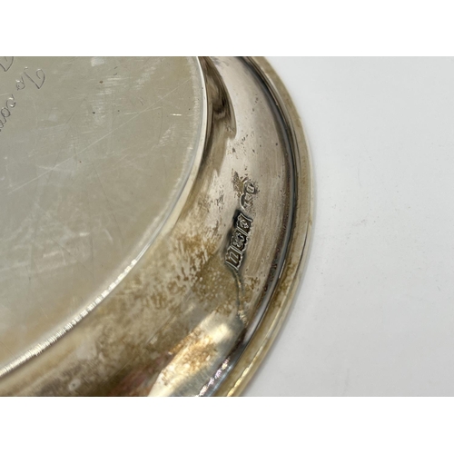 1251 - A hallmarked Birmingham silver circular dish, dated 1969 - approx. gross weight 80 grams and approx.... 