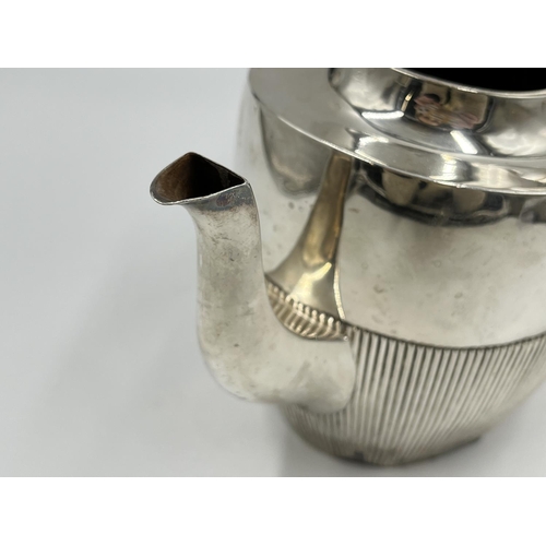 1255 - A James Dixon & Sons Ltd hallmarked Sheffield silver teapot, dated 1890 - approx. gross weight 550 g... 