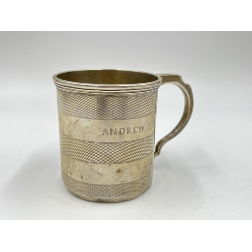 1260 - A hallmarked Birmingham silver christening mug, dated 1927 - approx. gross weight 122 grams