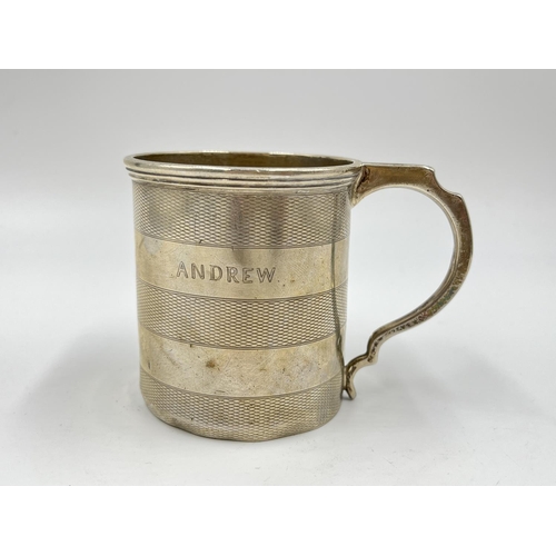 1260 - A hallmarked Birmingham silver christening mug, dated 1927 - approx. gross weight 122 grams