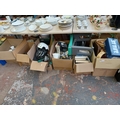 Six boxes containing Gabor women's shoes, wooden trays, books, garden ...