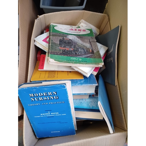 Six boxes containing Gabor women's shoes, wooden trays, books, garden ...