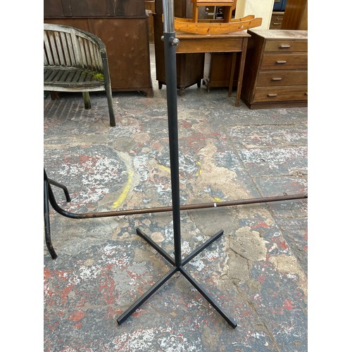 151 - Two vintage industrial clothes rails, one 186cm high and one 152cm high x 182cm wide