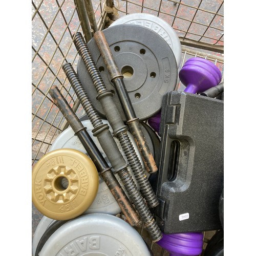 199B - A collection of gym free weights (cage not included)