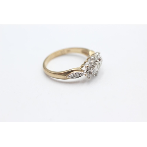 1059 - A 9ct gold diamond cluster ring, size N½ - approx. gross weight 2.5 grams