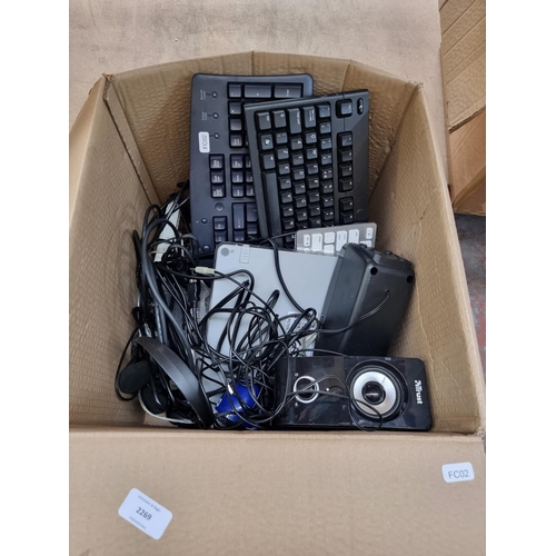 736 - A box containing PC accessories and peripherals