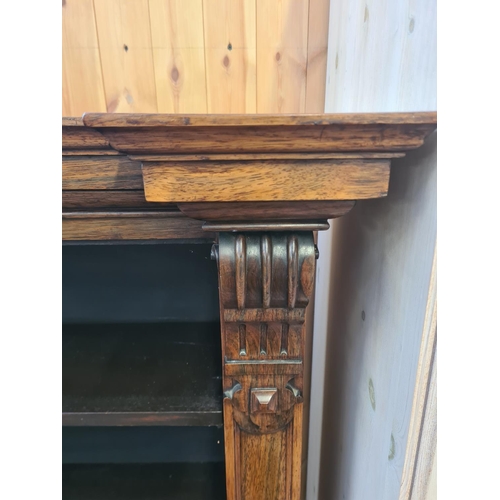 12 - A 19th century rosewood inverted breakfront open bookcase - approx. 145cm high x 185cm wide x 37cm d... 