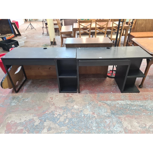 133 - Two modern black ash effect office desks