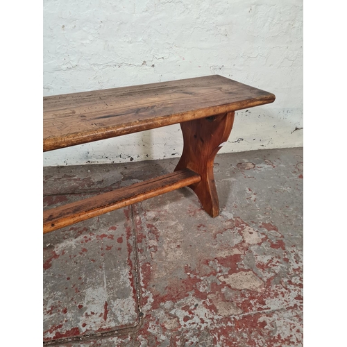 34 - A solid pine hallway bench - approx. 44cm high x 120cm wide x 30cm deep