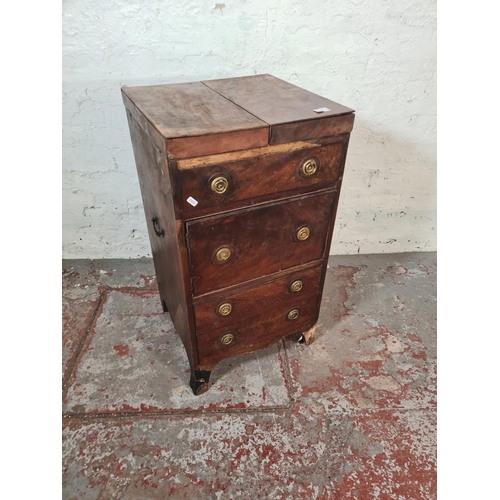 42 - A Regency mahogany gentleman's washstand - approx. 80cm high x 90cm wide when extended x 44cm deep