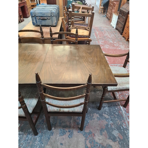 48 - A Younger Toledo chestnut rectangular extending dining table and six matching chairs - approx. 74cm ... 