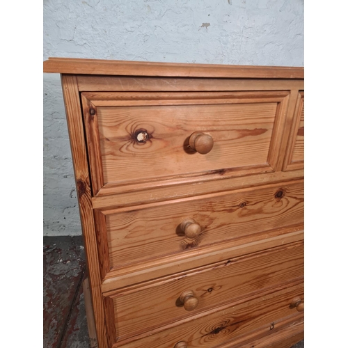 5 - A modern solid pine chest of two short over three long drawers - approx. 87cm high x 85cm wide x 46c... 