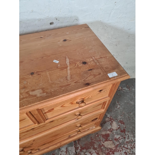 5 - A modern solid pine chest of two short over three long drawers - approx. 87cm high x 85cm wide x 46c... 