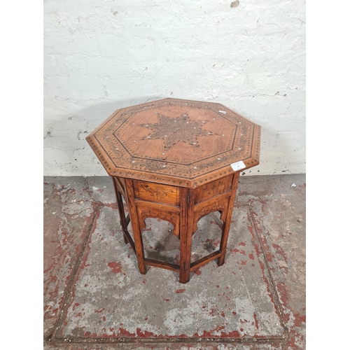 6 - A late 19th/early 20th century Moorish inlaid mahogany octagonal side table - approx. 53cm high x 50... 