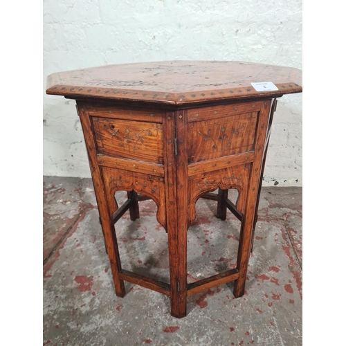 6 - A late 19th/early 20th century Moorish inlaid mahogany octagonal side table - approx. 53cm high x 50... 