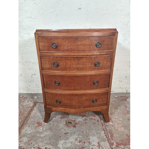 7 - A Regency style mahogany bow fronted chest of four drawers - approx. 80cm high x 59cm wide x 45cm de... 