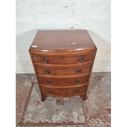 7 - A Regency style mahogany bow fronted chest of four drawers - approx. 80cm high x 59cm wide x 45cm de... 