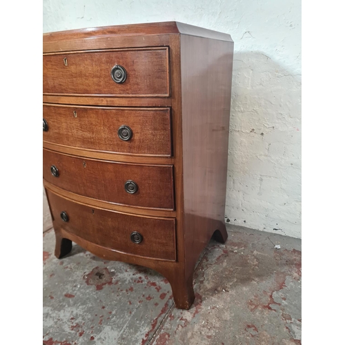 7 - A Regency style mahogany bow fronted chest of four drawers - approx. 80cm high x 59cm wide x 45cm de... 