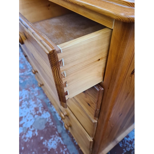 71 - Two pieces of modern pine furniture, one chest of two short over four long drawers - approx. 103cm h... 