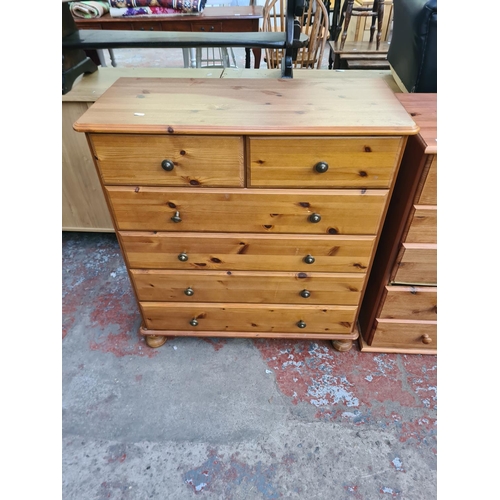 75 - Two modern pine chests of drawers - largest approx. 90cm high x 83cm wide x 38cm deep