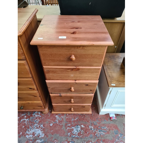 75 - Two modern pine chests of drawers - largest approx. 90cm high x 83cm wide x 38cm deep