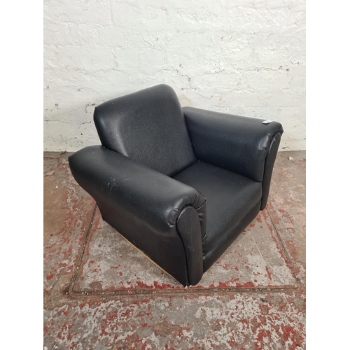 88 - A modern black leatherette child's rocking armchair - approx. 45cm high x 64cm wide x 46cm deep