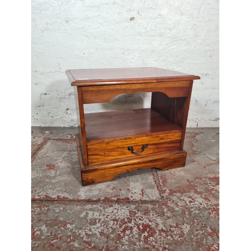 9 - An Ancient Mariner mahogany bedside cabinet with lower drawer - approx. 50cm high x 59cm wide x 44cm... 