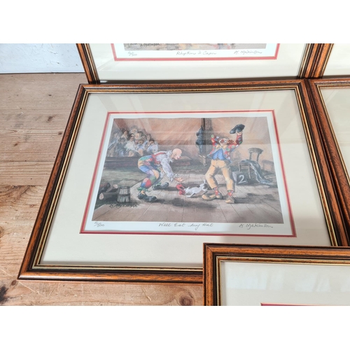 153 - Five framed A. Makinson pencil signed limited edition no. 16 of 500 prints - all approx. 42cm x 35cm