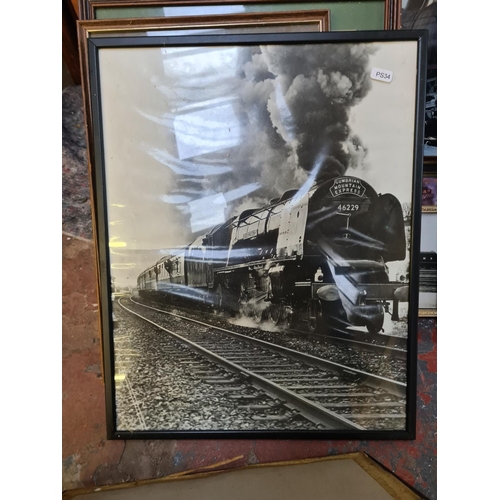 155 - Eleven framed locomotive prints