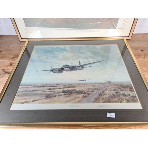 157 - Two framed Gerald Coulson prints to include Low Level Strike pencil signed print etc.